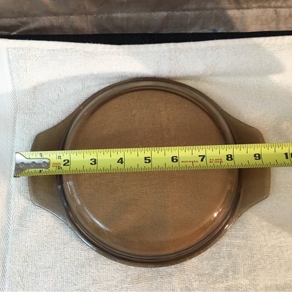 Vintage Pyrex Made England casserole lids 2- amber clear- - Picture 12 of 12